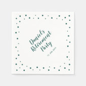 Green Chic Confetti Modern Retirement Party Servet (Voorkant)