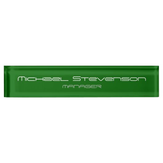 Green Chic Elegant Modern Desk Naambordje (Voorkant)