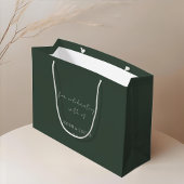 Green | Chic Floral Monogram Huwelijk Bedankt Groot Cadeauzakje