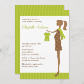 Green Chic mama om Baby shower te zijn Kaart (Voorkant / Achterkant)