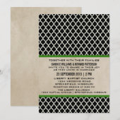 Green Chic Quatrefoil Wedding Invite Kaart (Voorkant / Achterkant)