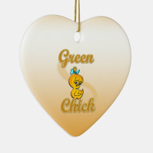 Green Chick Keramisch Ornament (Rechts)