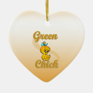 Green Chick Keramisch Ornament