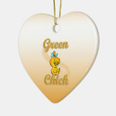 Green Chick Keramisch Ornament (Links)