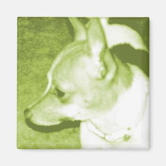 Green Chihuahua Pop Art Magnet (Voorkant)