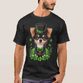 Green Chihuahua shamrock on St Patricks Day Chihua T-shirt (Voorkant)