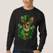 Green Chihuahua shamrock on St Patricks Day Chihua Trui (Voorkant)