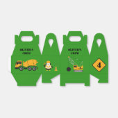 Green Children's Construction Verjaardagspapier Bedankdoosjes (Uitgevouwen)