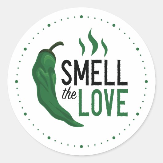 Green Chile Smell the Love Classic Round Sticker (Voorkant)
