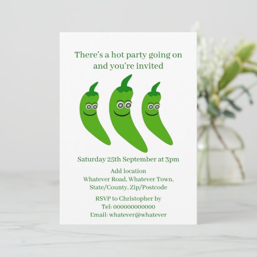 Green Chili Pepper Kaart (Staand voorkant)