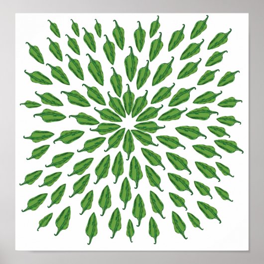 Green Chili Peppers Poster (Voorkant)