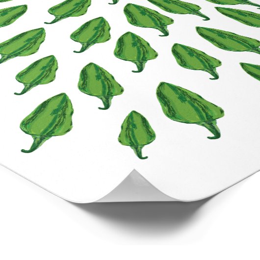 Green Chili Peppers Poster (Hoek)