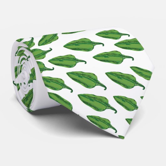 Green Chili Peppers Stropdas (Opgerold)