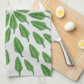 Green Chili Peppers Theedoek (Quarter Fold)