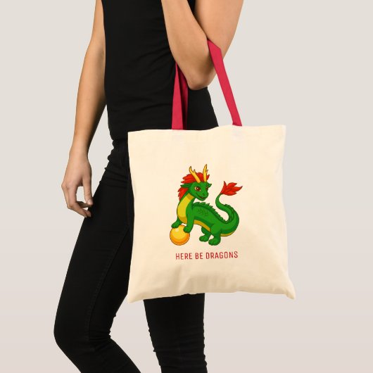 Green Chinese Dragon Tote Bag (Voorkant (product))