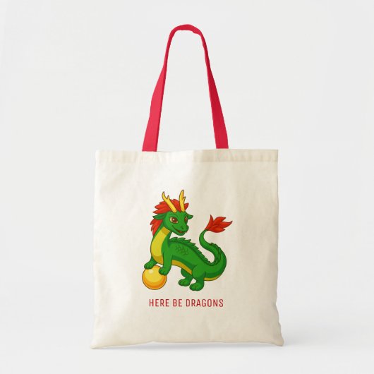 Green Chinese Dragon Tote Bag (Voorkant)