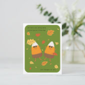 Green | Chocolate Candy Corn Duo | Thanksgiving Feestdagenkaart (Staand voorkant)