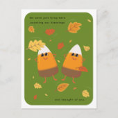 Green | Chocolate Candy Corn Duo | Thanksgiving Feestdagenkaart (Voorkant)