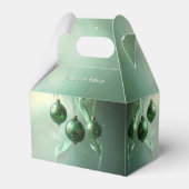 Green Christmas Ball Holiday Favor Box Bedankdoosjes (Achterkant)