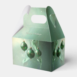 Green Christmas Ball Holiday Favor Box Bedankdoosjes
