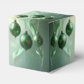 Green Christmas Ball Holiday Favor Box Bedankdoosjes (Achterkant)