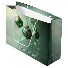 Green Christmas Ball Holiday Gift Bag Groot Cadeauzakje
