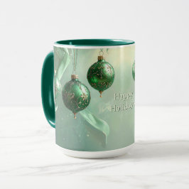 Green Christmas Ball Holiday Mug Mok