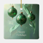 Green Christmas Ball Holiday Ornament (Achterkant)