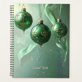 Green Christmas Ball Holiday Planner