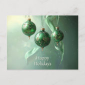 Green Christmas Ball Holiday Postcard Briefkaart (Voorkant)