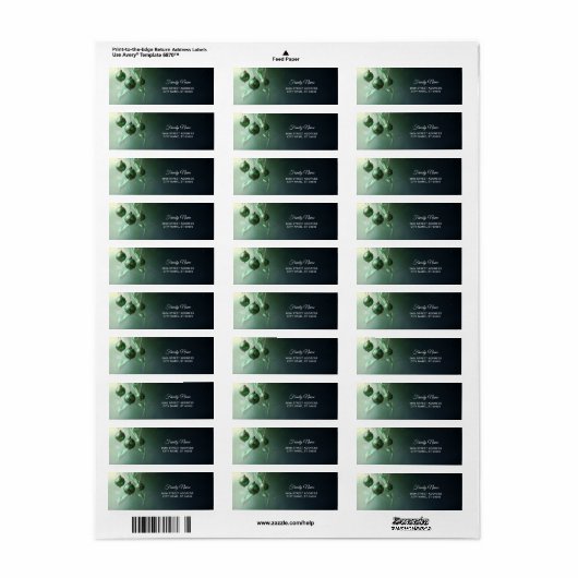 Green Christmas Ball Return Address Label (Full Sheet)