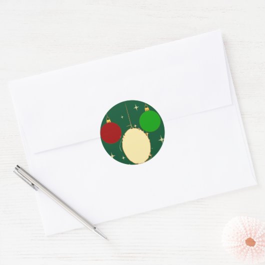 Green Christmas Bauble Sticker (Envelop)
