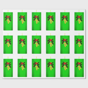 Green Christmas Candle Wrapping Paper Cadeaupapier