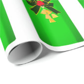 Green Christmas Candle Wrapping Paper Cadeaupapier (Rol Hoek)