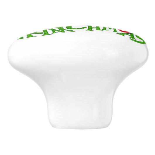 Green Christmas Creature with Winter Elements  Keramische Knop (Zijkant)