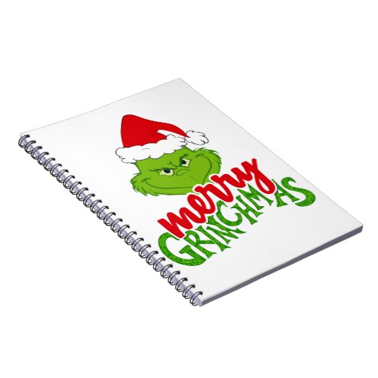 Green Christmas Creature with Winter Elements  Notitieboek (Rechterzijde)