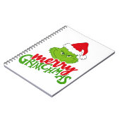 Green Christmas Creature with Winter Elements  Notitieboek (Linkerzijde)