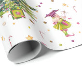 Green Christmas Elf gift wrap by Tonkinson Cadeaupapier (Rol Hoek)