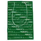 Green Christmas Gift Bag | Santa's Reindeer Medium Cadeauzakje (Voorkant)