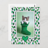 Green Christmas Lights Holiday Briefkaart (Voorkant / Achterkant)