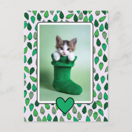 Green Christmas Lights Holiday Briefkaart