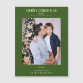 Green Christmas Modern Sophisticated Photo Family (Voorkant)
