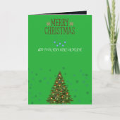 Green Christmas Multi Photo New Year Card Kaart (Voorkant)