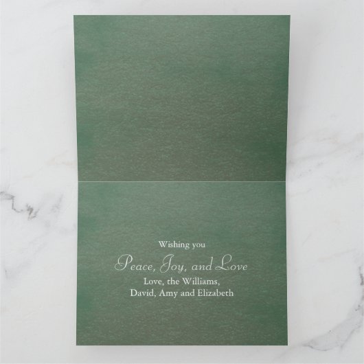 Green Christmas One Foto Sneeuwvlok Bedankkaart (Binnen)