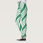 Green Christmas Party Holiday Candy Cane Leggings (Links)