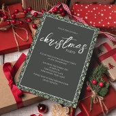 Green Christmas Party Snowflake Kaart