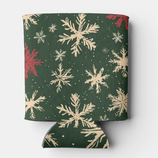 Green Christmas patterns Blikjeskoeler (Achterkant)