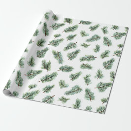 Green Christmas Pine Tree  Cadeaupapier