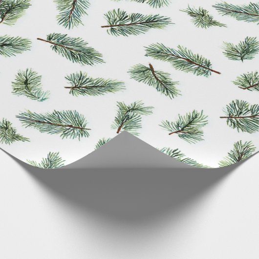 Green Christmas Pine Tree  Cadeaupapier (Hoek)