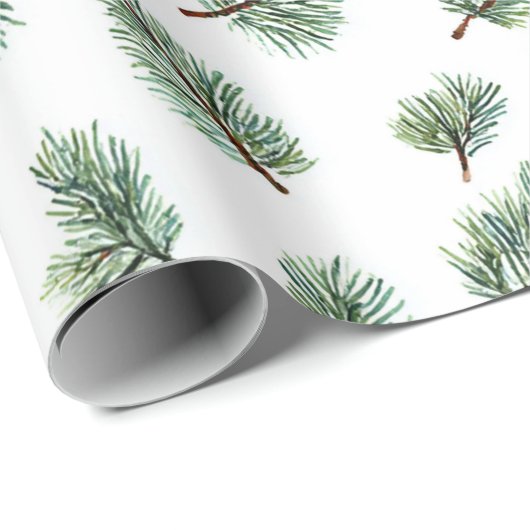 Green Christmas Pine Tree Cadeaupapier (Rol Hoek)